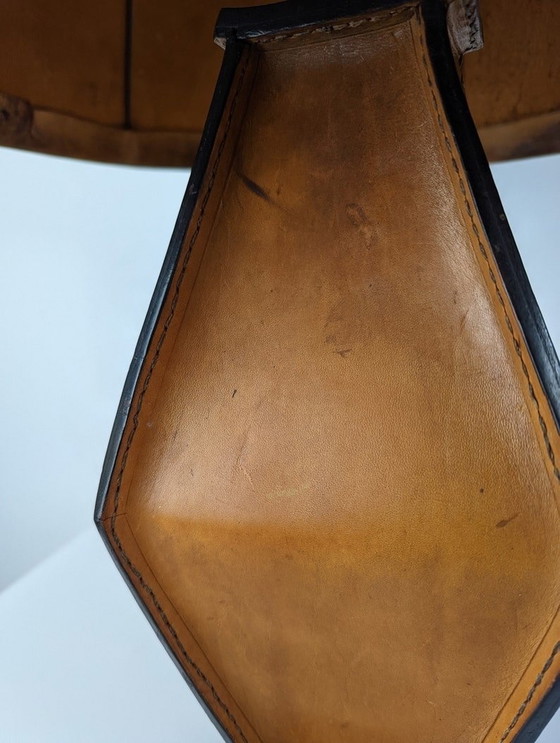 Image 1 of Lampe de table en cuir par Jacques Adnet 1940S