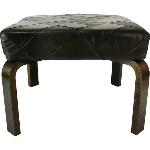 Pouf vintage en hêtre, Danemark 1970