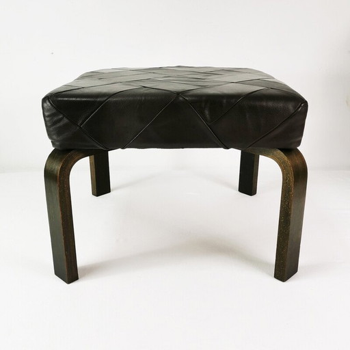 Pouf vintage en hêtre, Danemark 1970