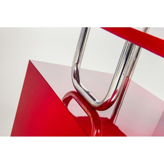 Image 1 of Bureau Bauhaus rouge vintage, Allemagne années 1930