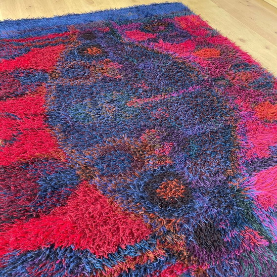 Image 1 of Tapis scandinave vintage en laine Rya par Oili Maki pour Finnrya Oy AB, Finlande années 1950