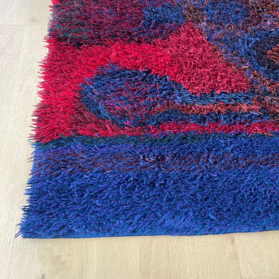Image 1 of Tapis scandinave vintage en laine Rya par Oili Maki pour Finnrya Oy AB, Finlande années 1950