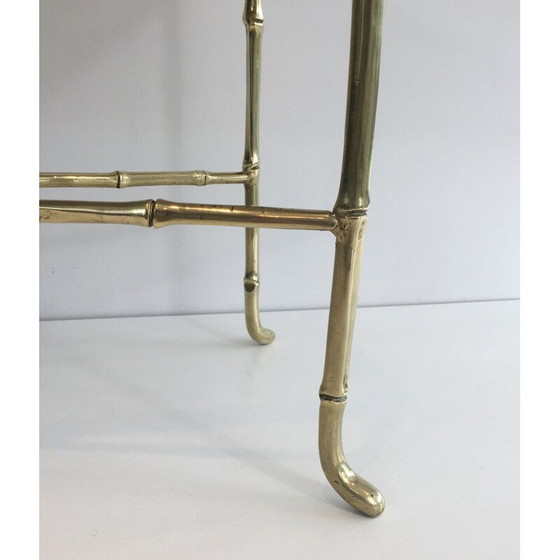 Image 1 of Table basse vintage en bronze et verre fumé, France 1940