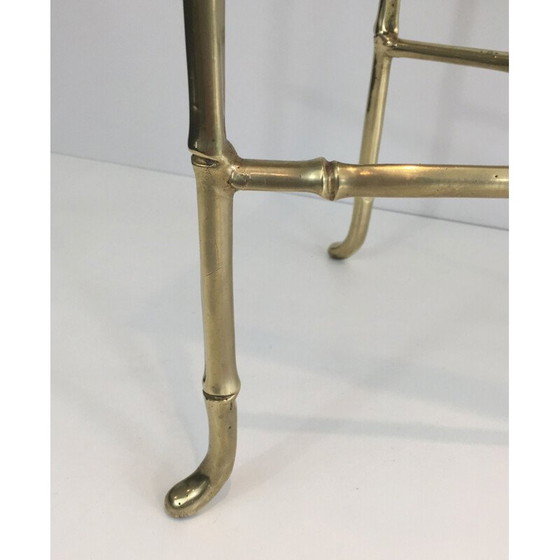 Image 1 of Table basse vintage en bronze et verre fumé, France 1940