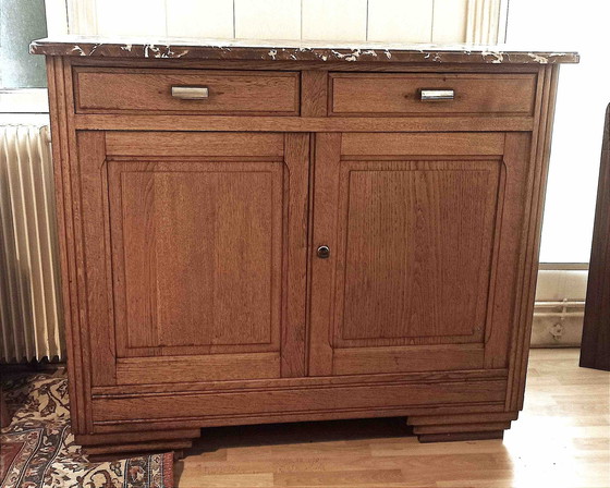 Image 1 of Buffet Art Déco Chêne Massif Blond Largeur 120 Cm