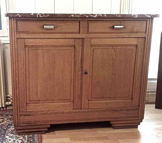 Image 1 of Buffet Art Déco Chêne Massif Blond Largeur 120 Cm