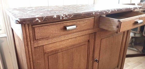 Image 1 of Buffet Art Déco Chêne Massif Blond Largeur 120 Cm