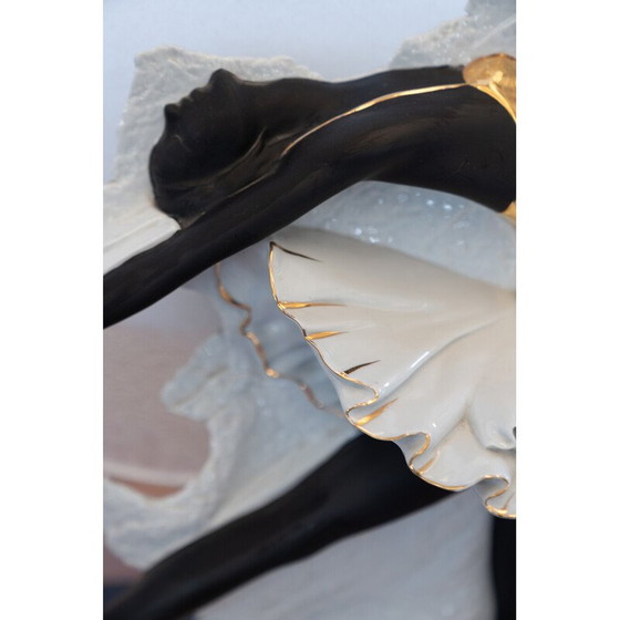 Image 1 of Lampe vintage en verre de Murano et céramique représentant une ballerine