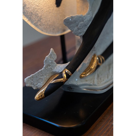 Image 1 of Lampe vintage en verre de Murano et céramique représentant une ballerine