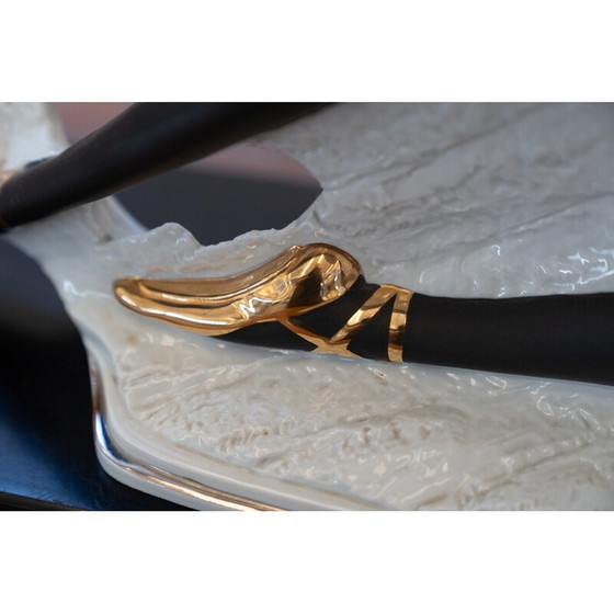 Image 1 of Lampe vintage en verre de Murano et céramique représentant une ballerine