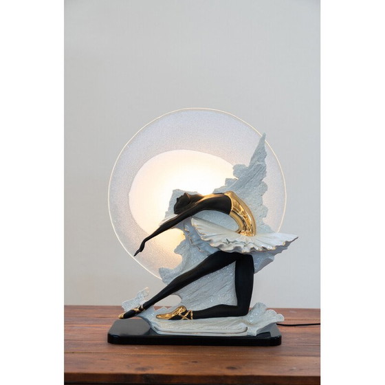Image 1 of Lampe vintage en verre de Murano et céramique représentant une ballerine