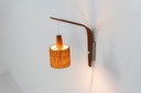 Lampe murale en contreplaqué et sisal (Danemark, années 1960).