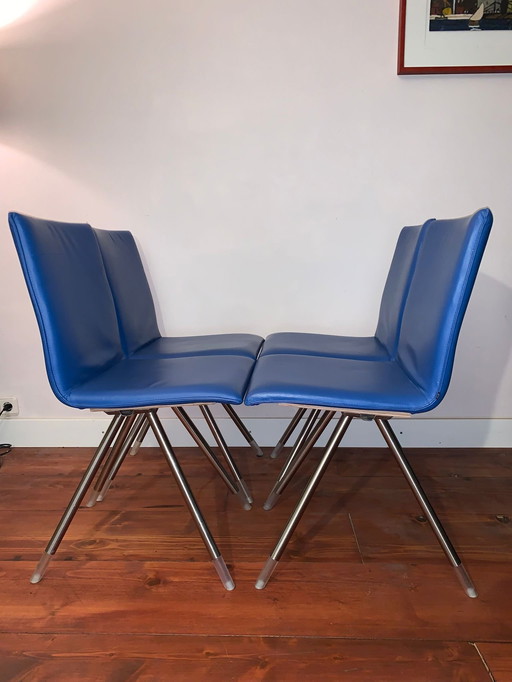 4X chaises Arco - Bleu avec un design unique