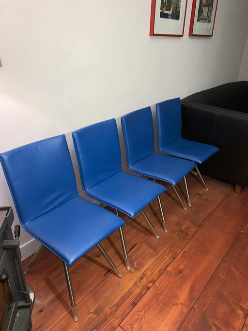 4X chaises Arco - Bleu avec un design unique