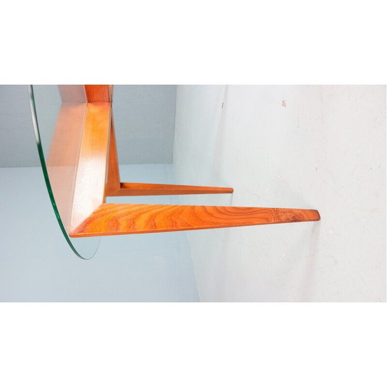 Image 1 of Table basse vintage en chêne et cristal par Gio Ponti pour Isa Bergamo, Italie 1957