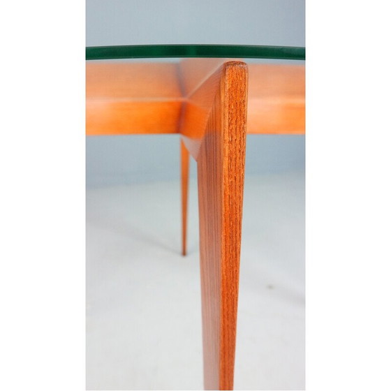 Image 1 of Table basse vintage en chêne et cristal par Gio Ponti pour Isa Bergamo, Italie 1957