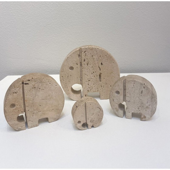 Image 1 of Ensemble de 4 éléphants vintage par Fratelli Manelli, Italie, années 1970