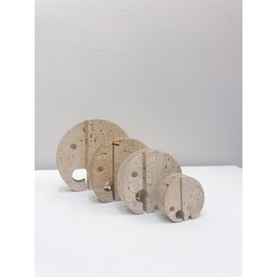 Image 1 of Ensemble de 4 éléphants vintage par Fratelli Manelli, Italie, années 1970