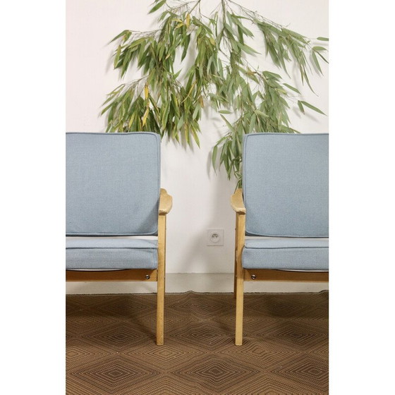 Image 1 of Paire de fauteuils vintage en bois de hêtre, 1960
