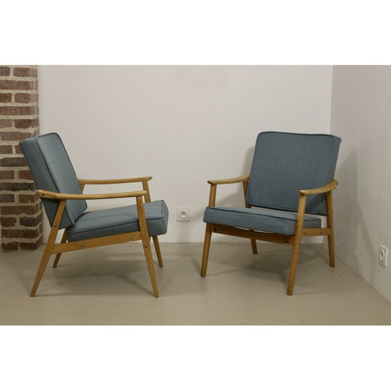 Image 1 of Paire de fauteuils vintage en bois de hêtre, 1960
