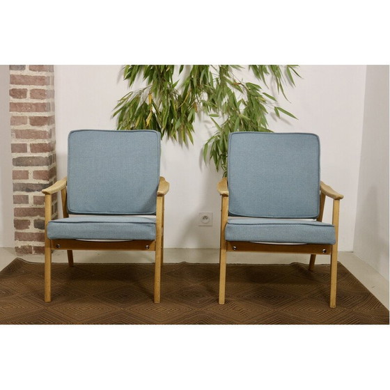 Image 1 of Paire de fauteuils vintage en bois de hêtre, 1960
