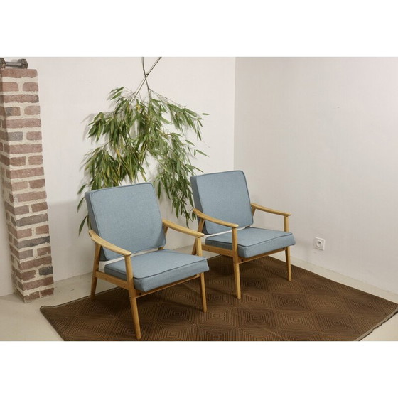 Image 1 of Paire de fauteuils vintage en bois de hêtre, 1960