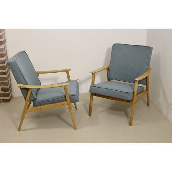 Image 1 of Paire de fauteuils vintage en bois de hêtre, 1960
