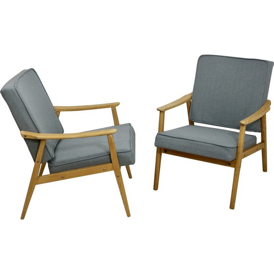 Image 1 of Paire de fauteuils vintage en bois de hêtre, 1960