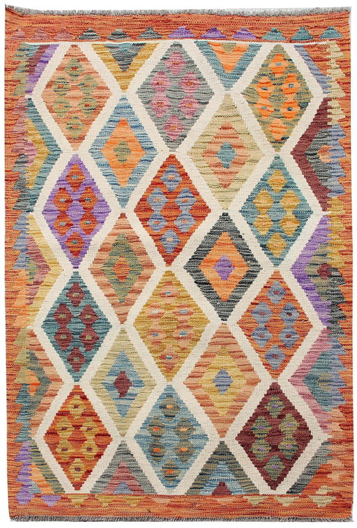 Kilim afghan tissé à la main - Nouveau - 154 X 104 cm