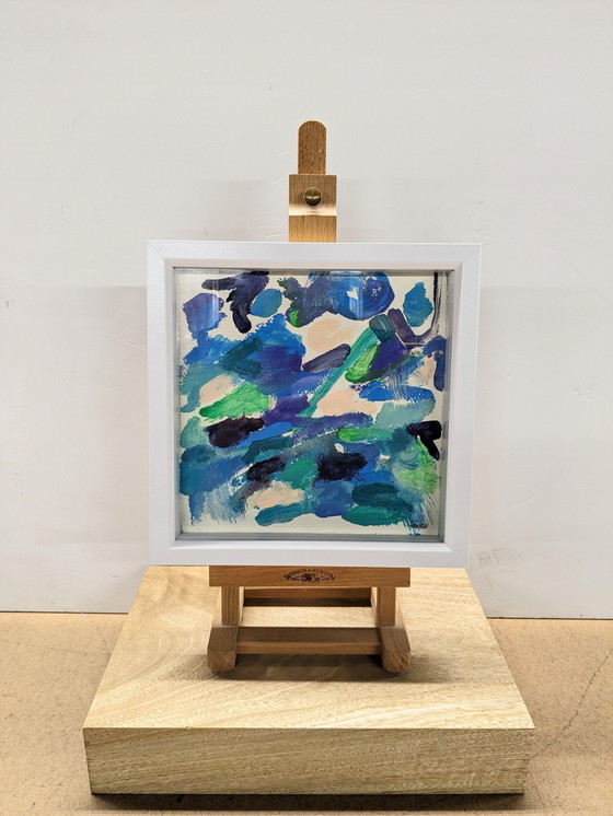 Image 1 of Abstract Seascape 10 Nigel Waters Original Paper Acrylic Painting Signed Framed