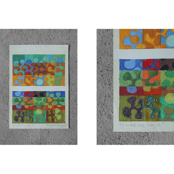 Image 1 of Peinture vintage sur papier de Margareta Treutiger, 1978