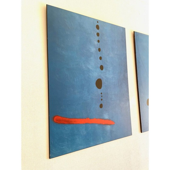 Image 1 of Ensemble de 3 panneaux abstraits vintage