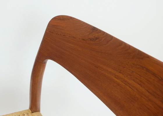 Image 1 of No. 1 Of 2 - Chaise moderne danoise Modèle 75 Niels O. Moeller Bois de teck Siège en papier tissé 1960S