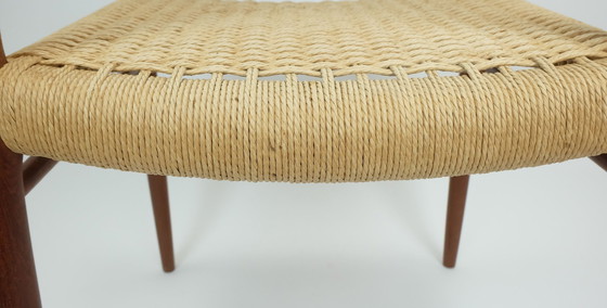 Image 1 of No. 1 Of 2 - Chaise moderne danoise Modèle 75 Niels O. Moeller Bois de teck Siège en papier tissé 1960S