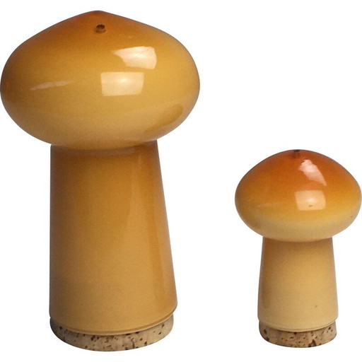 Ensemble sel et poivre vintage danois en verre par Michael Bang pour Holmegaard, 1970