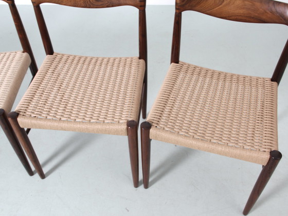 Image 1 of Suite De 4 Chaises Scandinaves En Palissandre De Rio De H. W. Klein