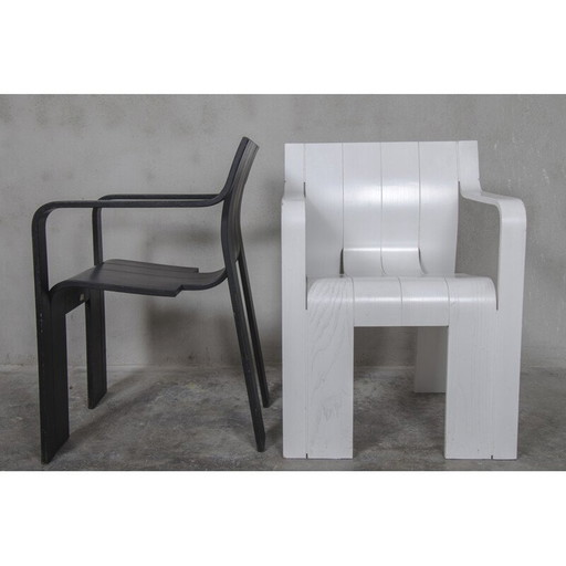 Ensemble de 2 fauteuils Strip en noir et blanc par Gijs Bakker pour Castelijn - 1974