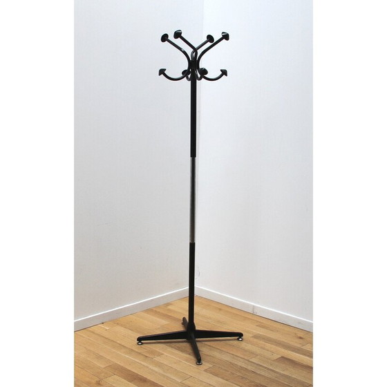 Image 1 of Porte-manteau industriel vintage en métal chromé, 1960