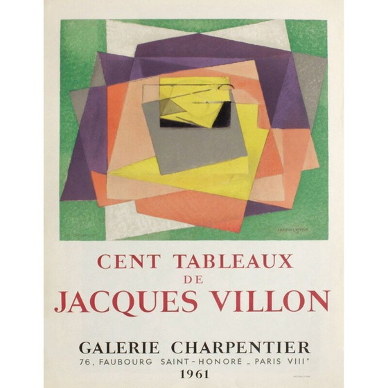 Image 1 of Affiche vintage "Galerie Charpentier" de Jacques Villon, 1961