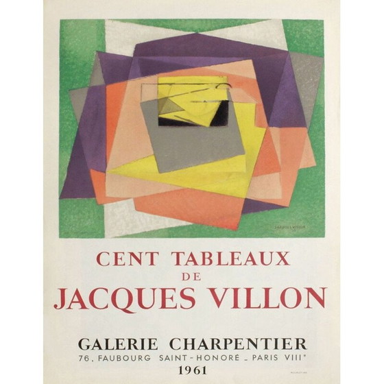 Image 1 of Affiche vintage "Galerie Charpentier" de Jacques Villon, 1961