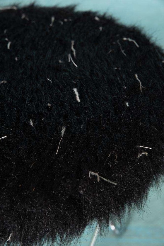 Image 1 of Tabouret en épingle à cheveux des années 70 de l'ère spatiale, tabouret en épingle à cheveux duveteux