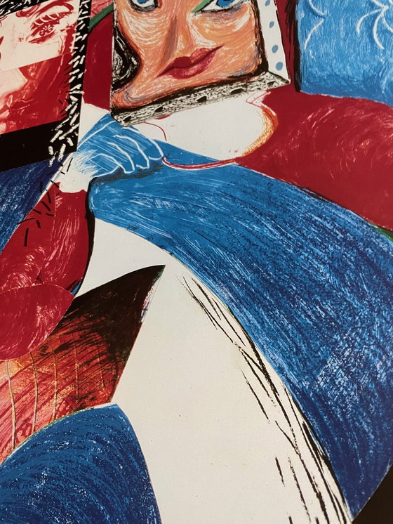 Image 1 of David Hockney - "Une image de Celia", 1986. Affiche d'exposition d'époque, imprimée à Stockholm, 1989,