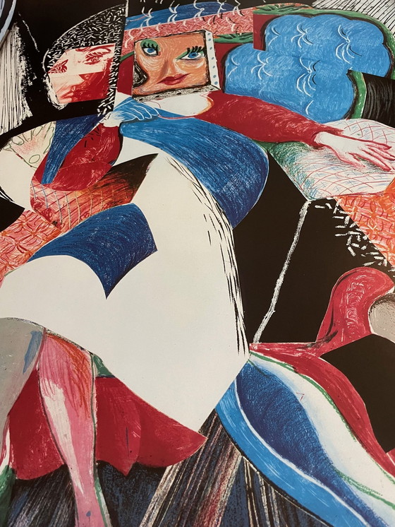 Image 1 of David Hockney - "Une image de Celia", 1986. Affiche d'exposition d'époque, imprimée à Stockholm, 1989,