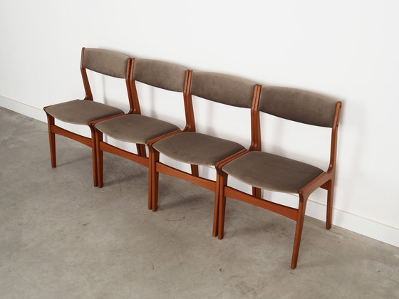 Image 1 of Ensemble de quatre chaises en teck, design danois, années 1960, fabrication : Nova