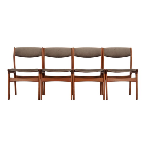 Ensemble de quatre chaises en teck, design danois, années 1960, fabrication : Nova