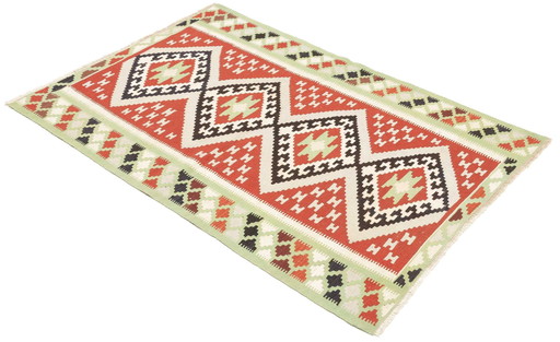 Kilim Fars Kashgaï -Tissé à la main-Utilisé 148 X 98 cm No. 448844