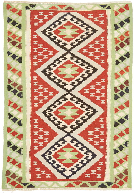 Kilim Fars Kashgaï -Tissé à la main-Utilisé 148 X 98 cm No. 448844