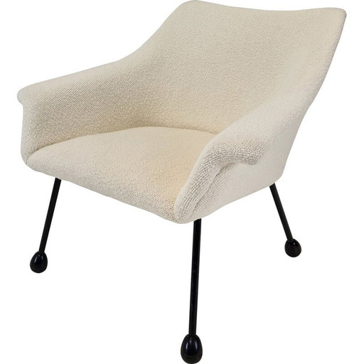 Fauteuil en tissu de laine italien du milieu du siècle, 1960