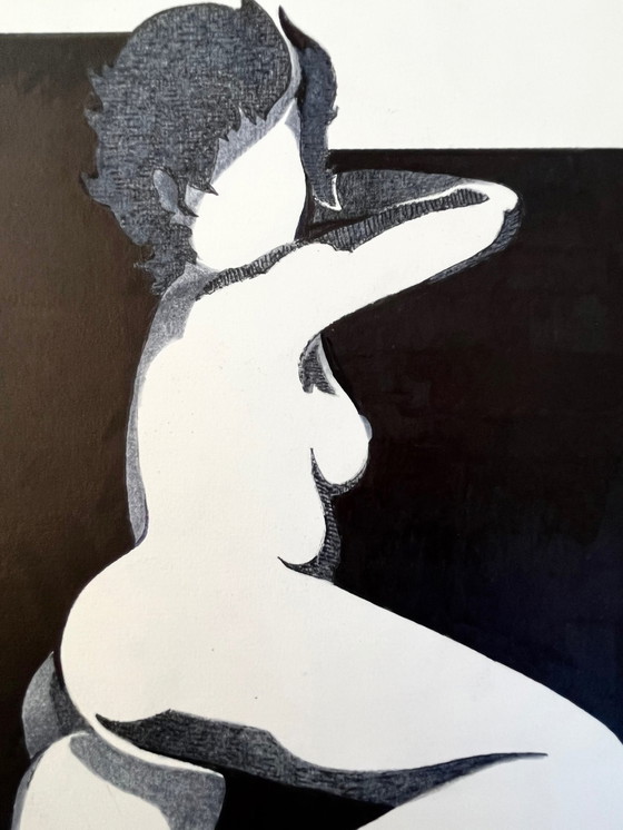 Image 1 of Encre De Chine • Femme Nue • Eugène Eechaut • Art Fantastique • 1987
