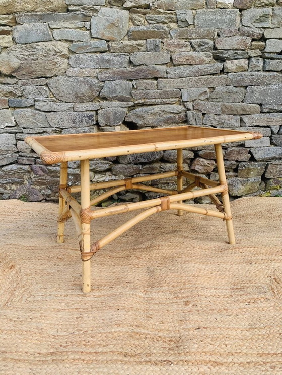 Image 1 of Table Basse Vintage En Rotin
